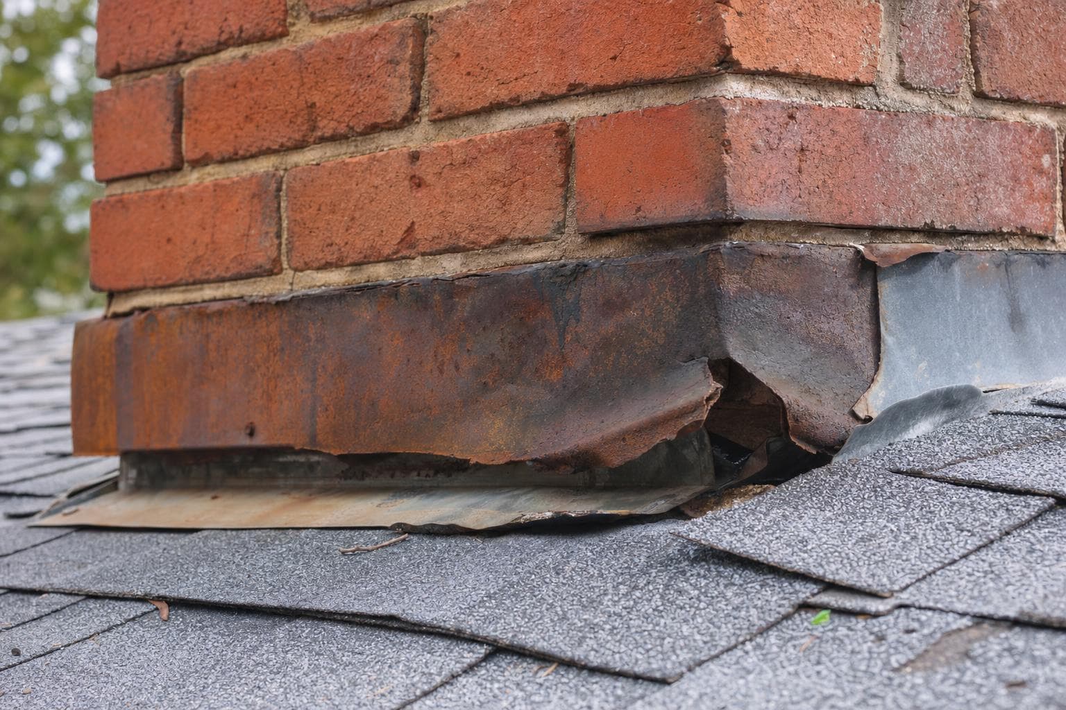 Multiple failed flashing transitions combined with unserviceable surrounding roofing